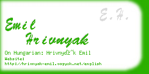 emil hrivnyak business card